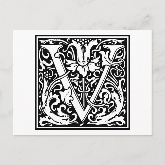William Morris Alphabet "V" Postkarte (Vorderseite)