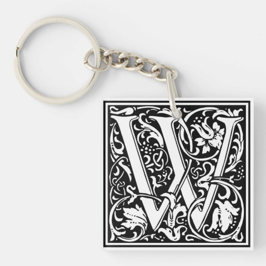 William Morris Alphabet "W" Schlüsselanhänger (Vorderseite)