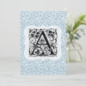 William Morris Alphabet Willow Bough Blue Dankeskarte (Stehend Vorderseite)