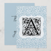 William Morris Alphabet Willow Bough Blue Dankeskarte (Vorne/Hinten)