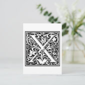 William Morris Alphabet "X" Postkarte (Stehend Vorderseite)