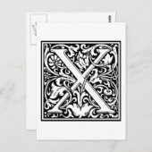 William Morris Alphabet "X" Postkarte (Vorne/Hinten)