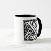 William Morris Alphabet "X" Tasse (VorderseiteRechts)