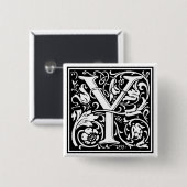William Morris Alphabet "Y" Button (Vorne & Hinten)