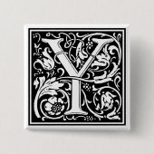 William Morris Alphabet "Y" Button (Vorderseite)