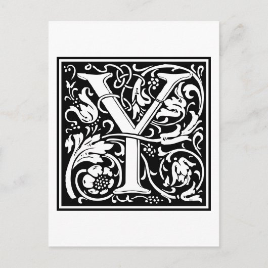 William Morris Alphabet "Y" Postkarte (Vorderseite)