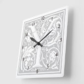 William Morris Alphabet "Y" Quadratische Wanduhr (Winkel)