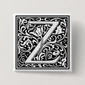 William Morris Alphabet "Z" Button (Vorderseite)