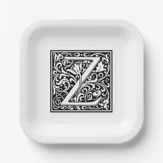 William Morris Alphabet „Z“ Pappteller (Vorderseite)