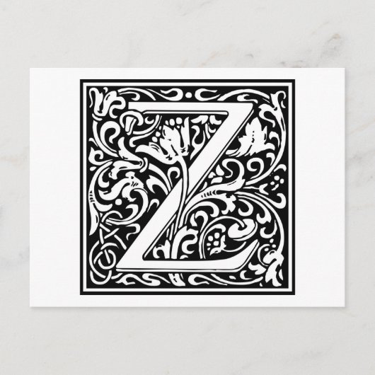 William Morris Alphabet "Z" Postkarte (Vorderseite)