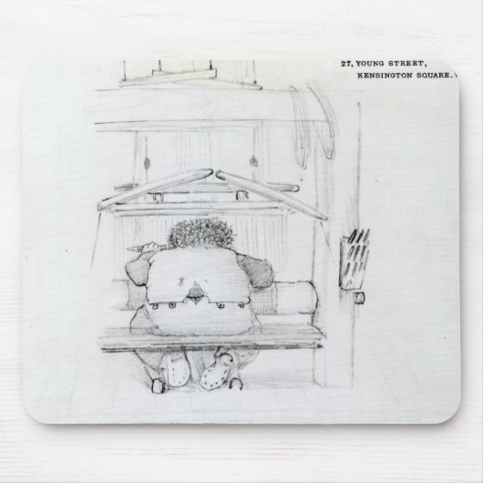 William Morris an seinem Webstuhl, Karikatur Mousepad (Vorne)