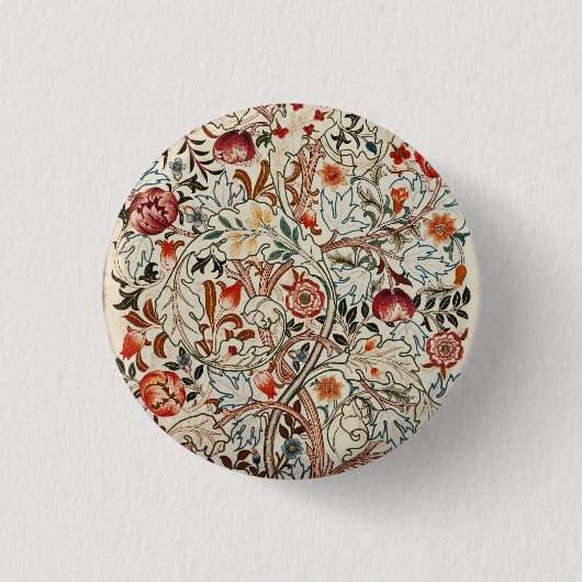 William Morris Ancanthus Portiere Design Button (Vorderseite)