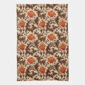 William Morris Anemone, Beige, Brown & Rust Orange Geschirrtuch (Vertikal)