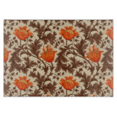 William Morris Anemone, Beige, Brown & Rust Orange Schneidebrett (Vorderseite)
