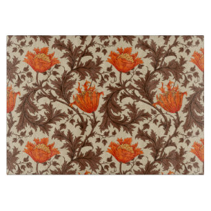 William Morris Anemone, Beige, Brown & Rust Orange Schneidebrett