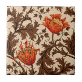William Morris Anemone, Beige, Brown und Rust Fliese (Vorderseite)