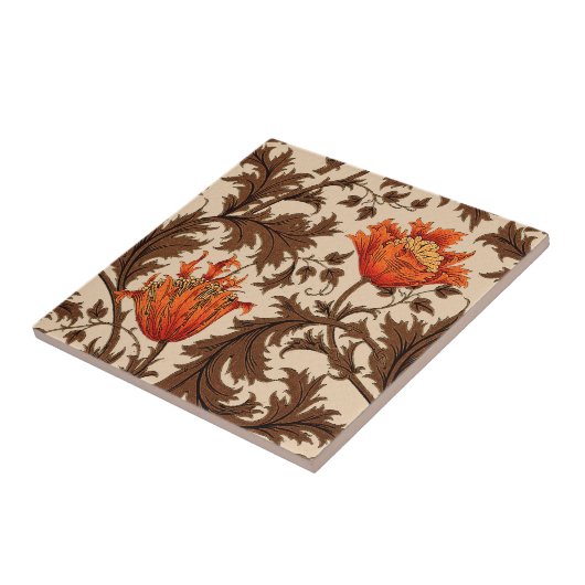 William Morris Anemone, Beige, Brown und Rust Fliese (Seite)