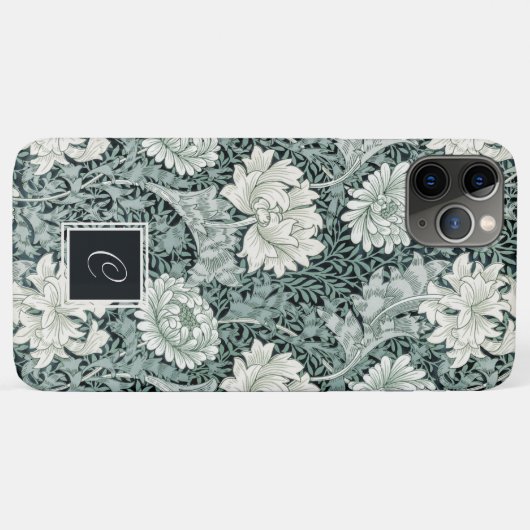 William Morris Anemone Blumenmuster und Monogramm Case-Mate iPhone Hülle (Rückseite (Horizontal))
