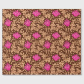 William Morris Anemone, Brown und Fuchsia Pink Geschenkpapier (Flach)