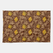 William Morris Anemone, Brown und Mustard Gold Geschirrtuch (Horizontal)