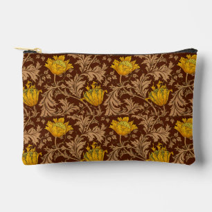 William Morris Anemone, Brown und Mustard Gold Zubehörtasche