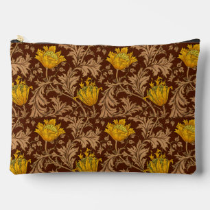 William Morris Anemone, Brown und Mustard Gold Zubehörtasche