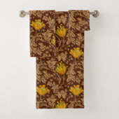 William Morris-Anemone, Brown und Senf-Gold Badhandtuch Set (Insitu)