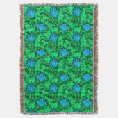 William Morris Anemone, Emerald Green & Turquoise Decke (Vorderseite Vertikal)