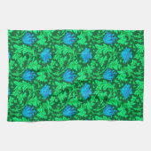 William Morris Anemone, Emerald Green und Blue Geschirrtuch (Horizontal)