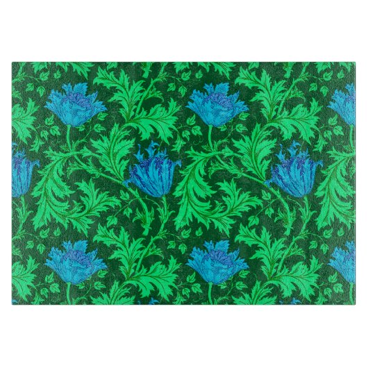 William Morris Anemone, Emerald Green und Blue Schneidebrett (Vorderseite)