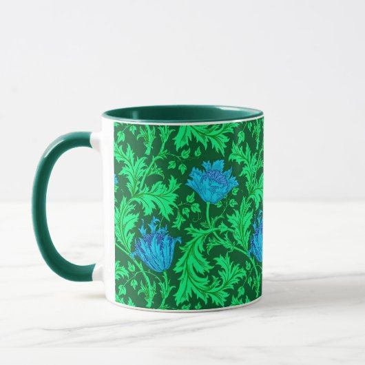 William Morris Anemone, Emerald Green und Blue Tasse (Links)