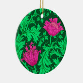 William Morris Anemone, Emerald Green und Fuchsia Keramik Ornament (Rechts)