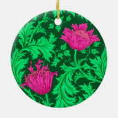 William Morris Anemone, Emerald Green und Fuchsia Keramik Ornament (Hinten)