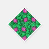 William Morris Anemone, Emerald Green und Fuchsia Serviette (Ecke)