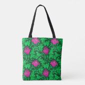 William Morris Anemone, Emerald Green und Fuchsia Tasche (Rückseite)