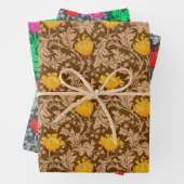 William Morris Anemone, Gold, Red & Green Geschenkpapier Set (Beispiel)
