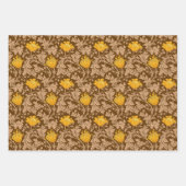 William Morris Anemone, Gold, Red & Green   Geschenkpapier Set (Vorderseite)
