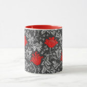 William Morris Anemone, Grau/Grau/Rote Tasse (Zentrum)