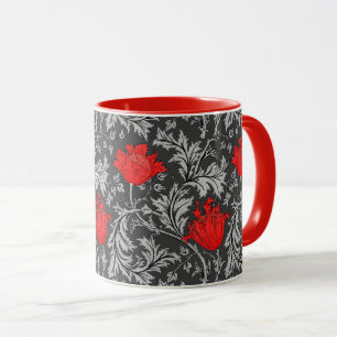William Morris Anemone, Grau/Grau/Rote Tasse
