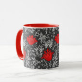 William Morris Anemone, Grau/Grau/Rote Tasse (Vorderseite Links)