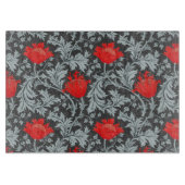 William Morris Anemone, grau / grau und rot Schneidebrett (Vorderseite)