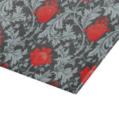 William Morris Anemone, grau / grau und rot Schneidebrett (Ecke)