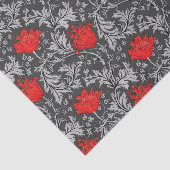 William Morris-Anemone, Graues/Grau und Rot Seidenpapier (Ausschnitt)