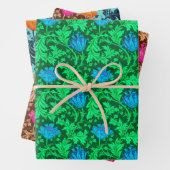 William Morris Anemone, Green, Brown und Blue Geschenkpapier Set (Beispiel)