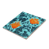 William Morris Anemone, Indigo Blue und Coral Fliese (Seite)
