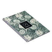 William Morris Anemone Muster mit Monogram Notizblock (Rechte Seite)