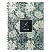 William Morris Anemone Muster mit Monogram Notizblock (Vorderseite)