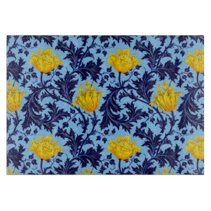 William Morris Anemone, Navy, Sky Blue und Yellow Schneidebrett
