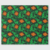 William Morris Anemone, Orange, Green und Black Geschenkpapier (Flach)