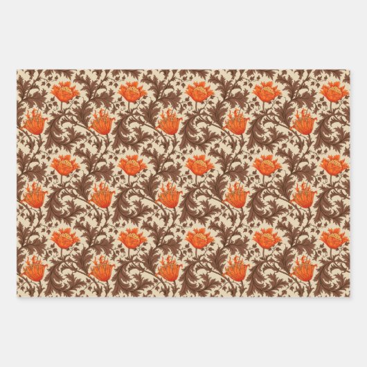 William Morris Anemone, Rust, Gold, Black Geschenkpapier Set (Vorderseite)